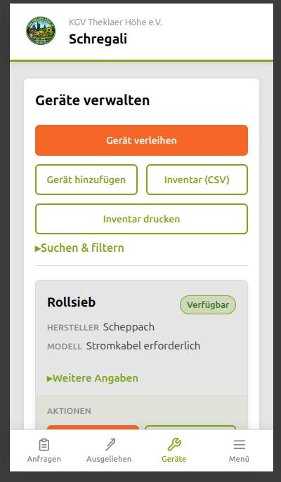 GerLi — Mobile Ansicht auf dem Smartphone